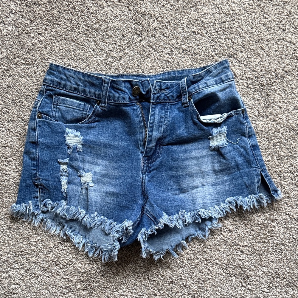 NanaMacs Blue Distressed Jean Shorts